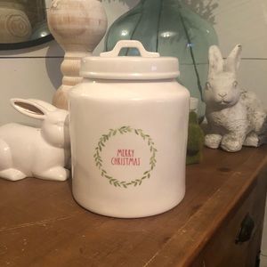 Rae Dunn Merry Christmas Canister Large